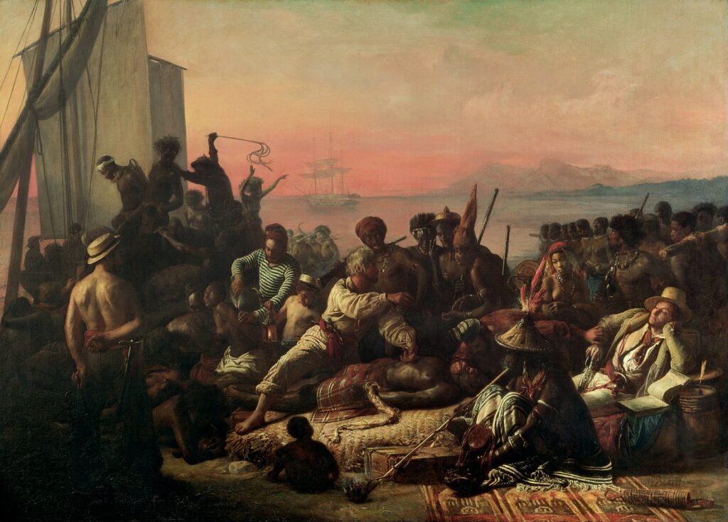 Slaves on the West Coast of Africa, c.1833 (oil on canvas)